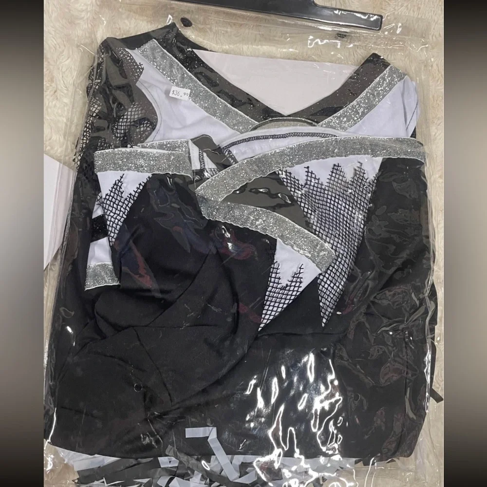 Black and White Cheerleader Costume